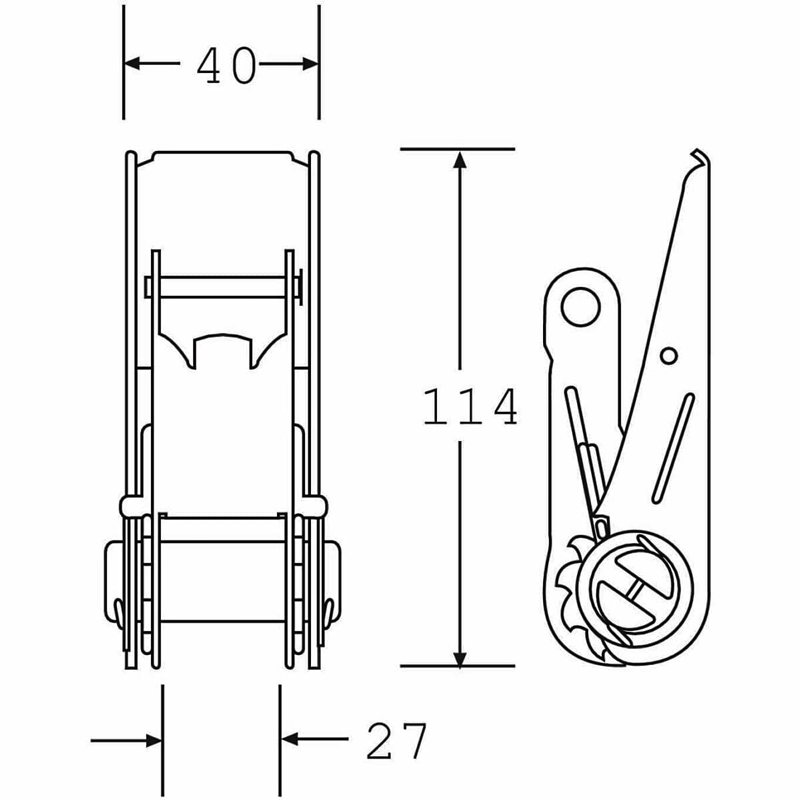 25mmratchet buckle diensions